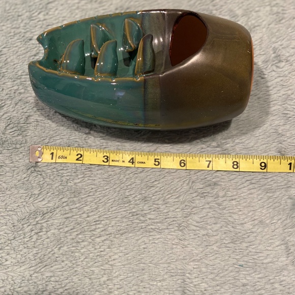 9" Ceramic Backflow Incense Burner – Turquoise & Brown Waterfall Holder + Incens - Picture 8 of 10